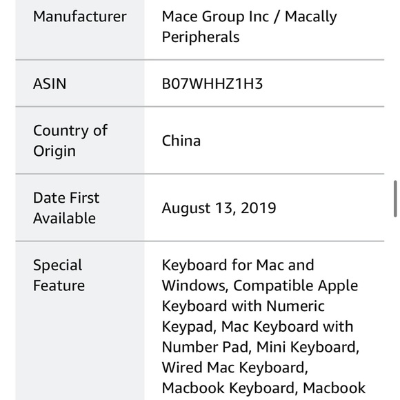 COMPACT USB WIRED KEYBOARD For Mac and PC - Picture 8 of 9